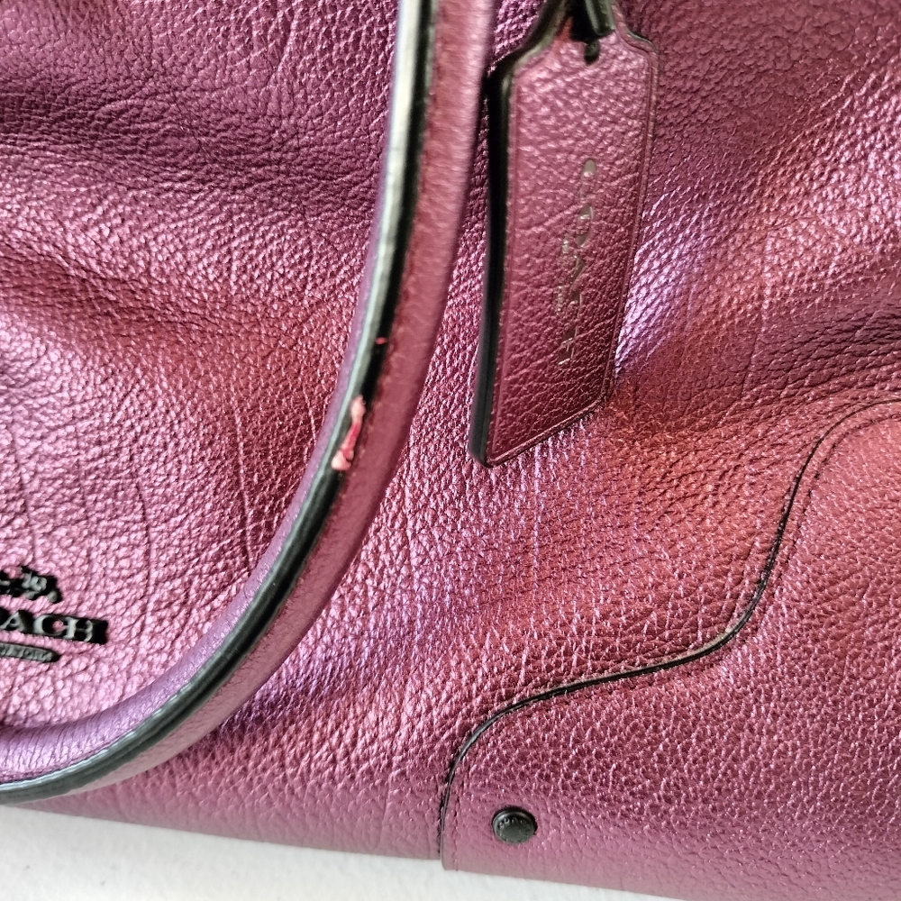 Coach Purple Leather Satchel - Picture 16 of 16